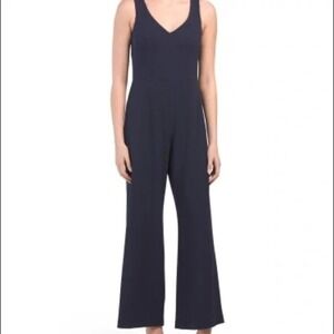 Marina NWT Navy Wide Leg V Neck Evening‎ Essential Sleeveless Jumpsuit size 14